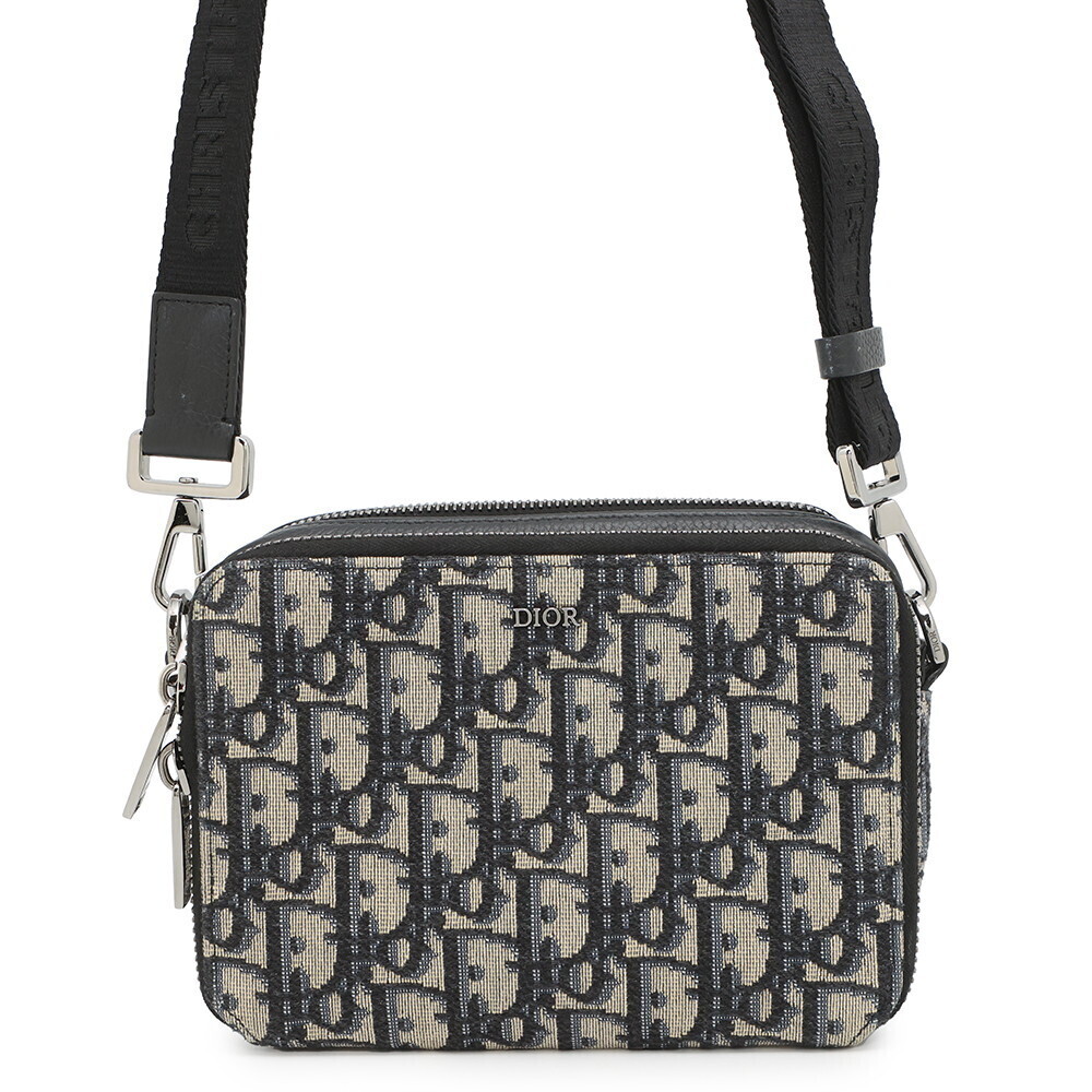 Christian Dior Shoulder Bag Oblique Zip Clutch Jacquard Trotter - Picture 1 of 12